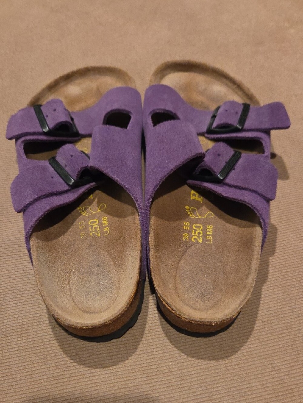 Papillio by Birkenstock Purple Suede Double-Strap Slide Sandal Size 39 - Picture 2 of 10
